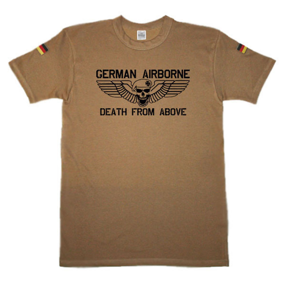 German Airborne Totenkopf Eisernes Kreuz original Tropenshirt #14685