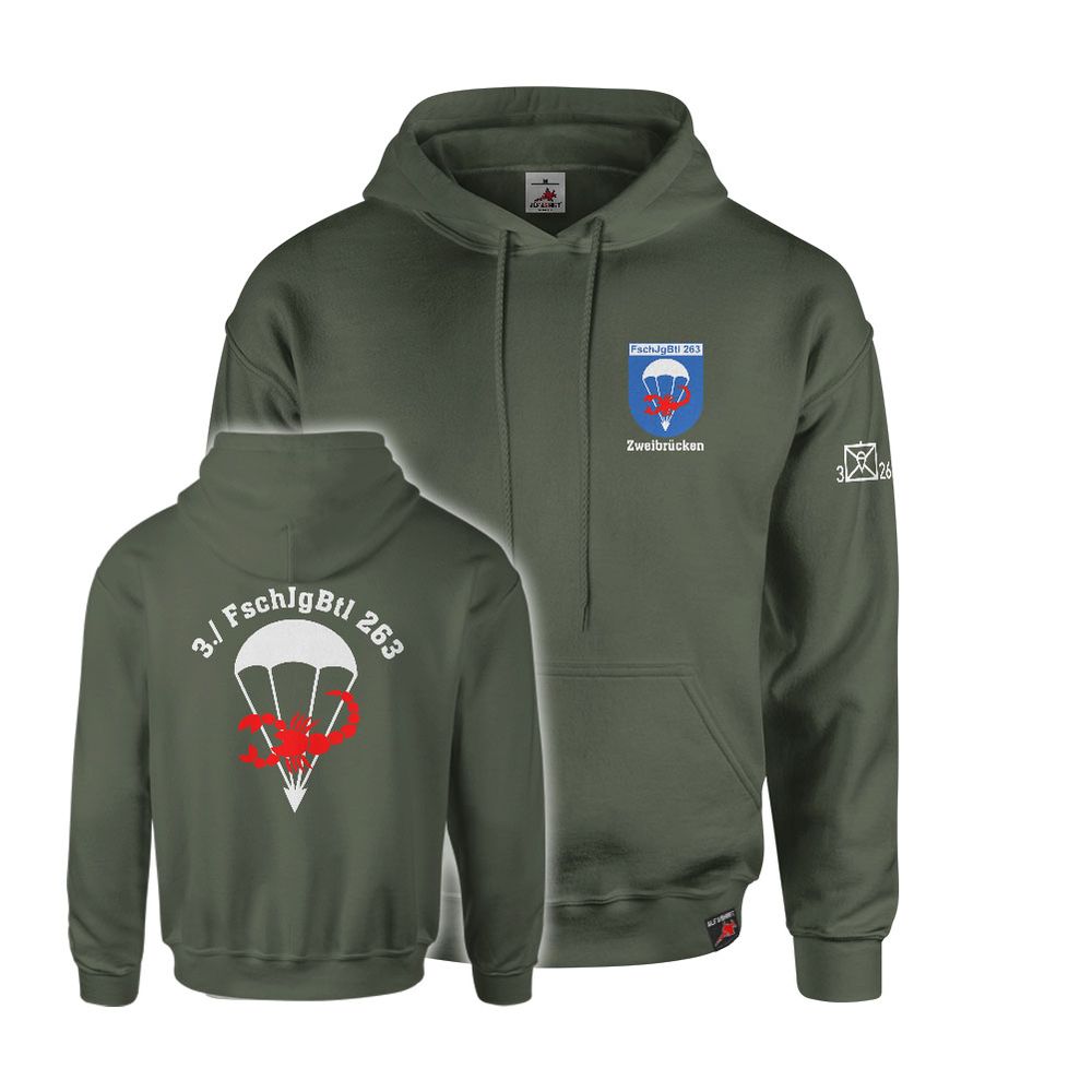 Hoodie 3rd Company Paratrooper Battalion FschJgBtl 263 Coat of Arms #46723