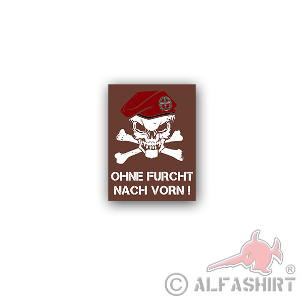 Sticker Army Aviator BW Beret Skull Army Without Fear 5x7cm A2926