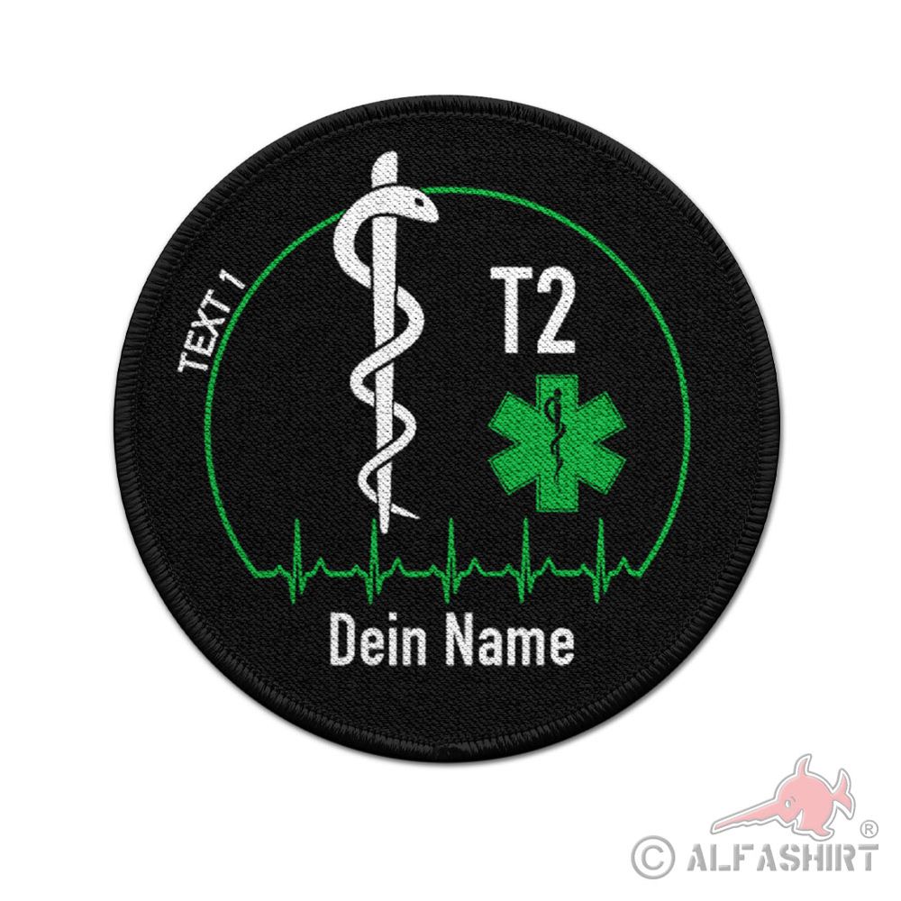 Patch personalisiert Sanitäter Stern Äskulap Wunschtext Rettung Dienst #41792