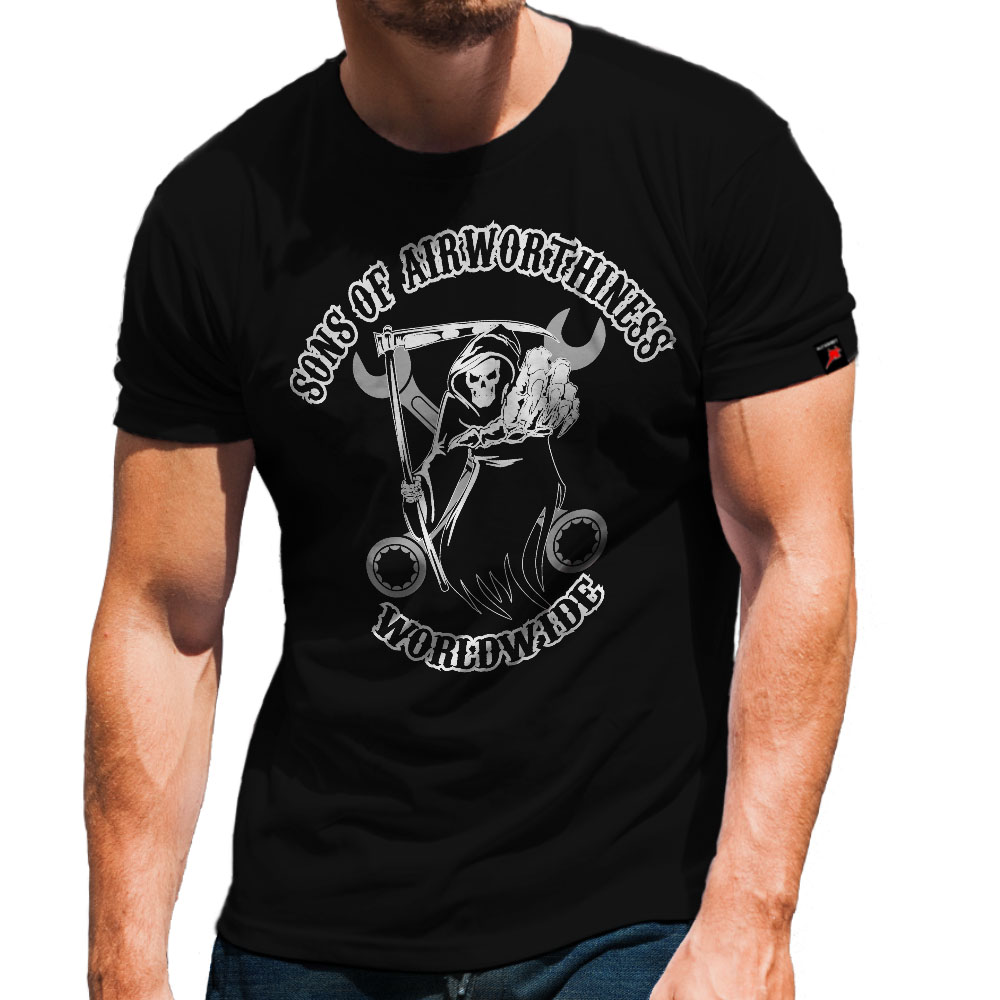 Sons of Airworthiness Biker Rocker Unit SOA Motocycle Member T Shirt # 31969