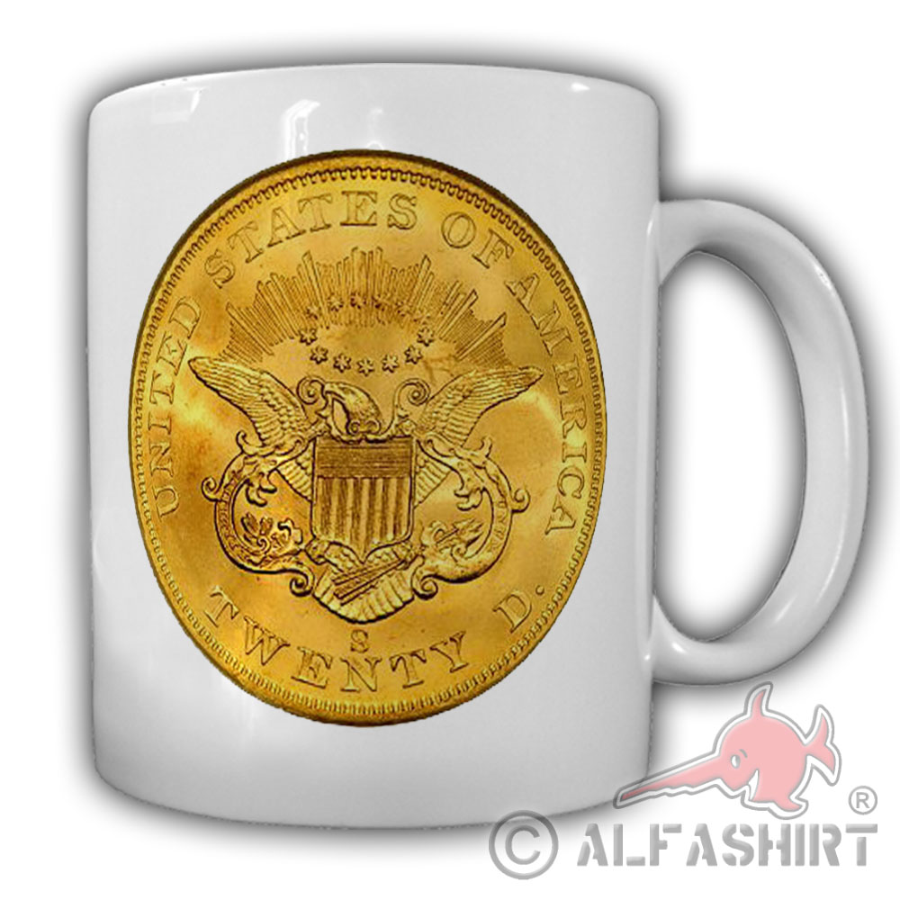 Double Eagle Gold Coin Dollar United States America Becher Wappen Tasse #27521