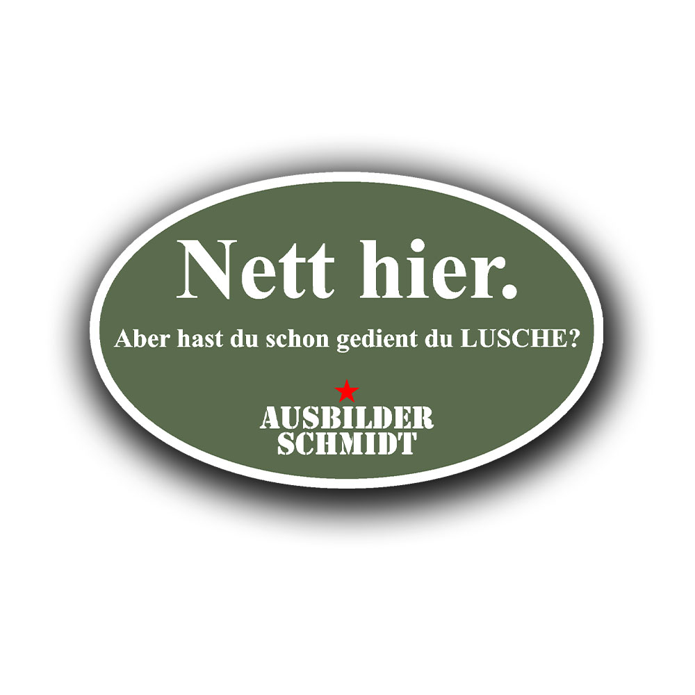 Ausbilder Schmidt Nett hier Aber hast du schon gedient du Lusche 10x6cm Aufkleber/Sticker #A7317