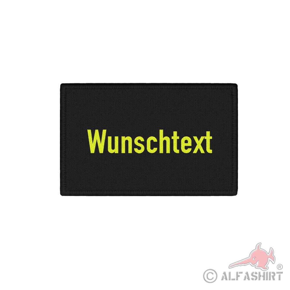 Patch 7,5x4,5cm personalisiert Neon Gelb Schwarz Arbeitskleidung #41719