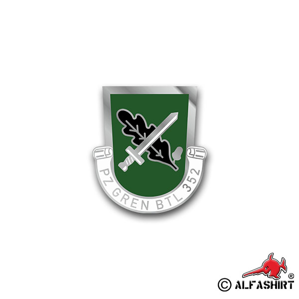Sticker PzGrenBtl 352 Tank Grenadier Battalion Coat of Arms 6x7cm A1779