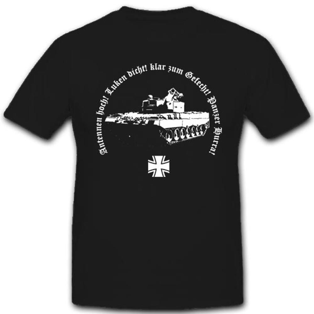 Panzertruppe Militär Bundeswehr Deutscher Panzermann Antennen Hoch T Shirt #3263