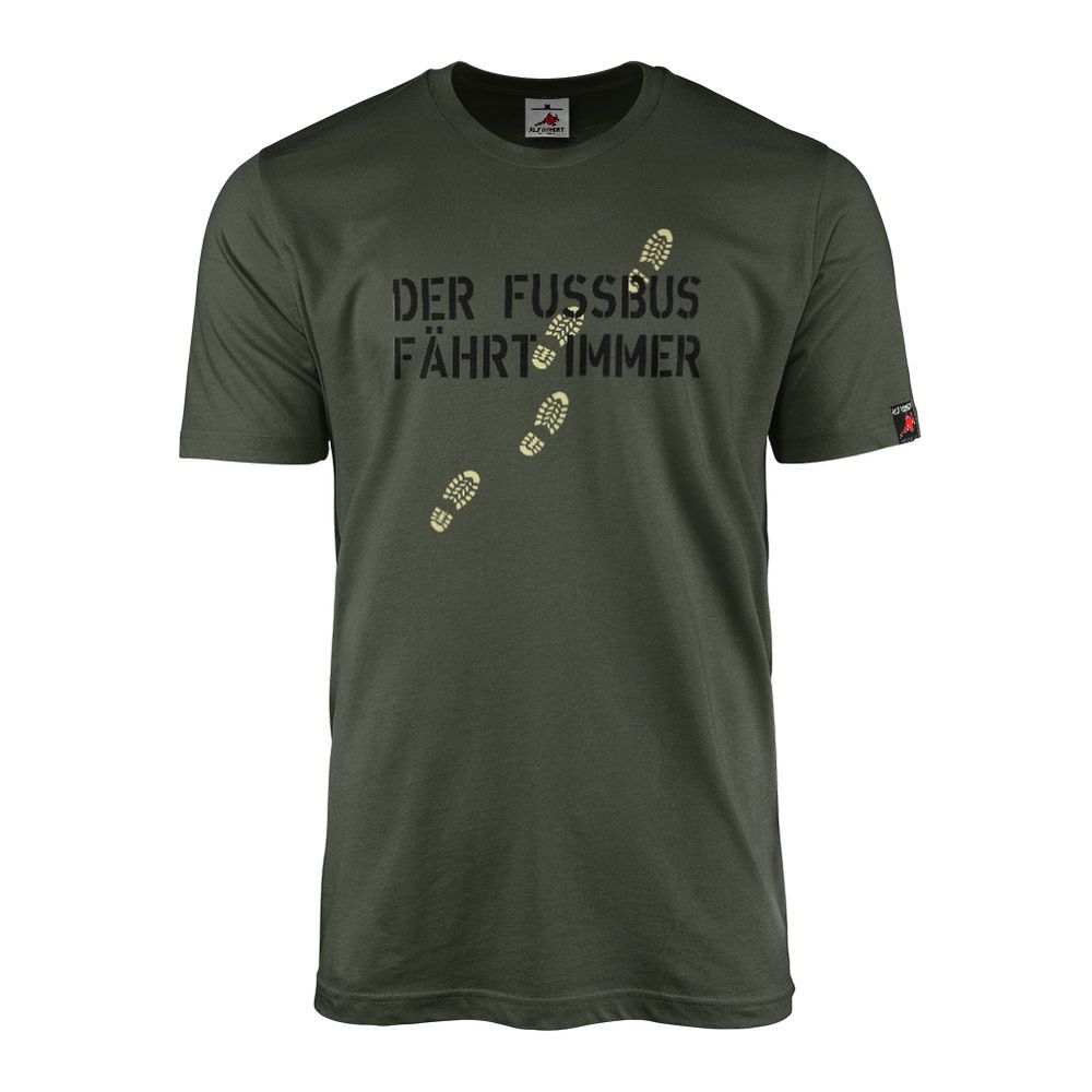 T-Shirt der Fussbus fährt immer BW Humor Spruch Marsch marschieren #46795