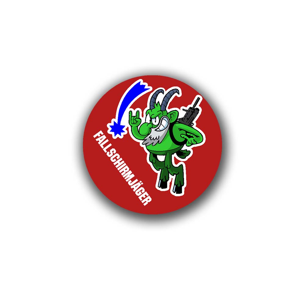 Aufkleber Fallschirmjäger grüner Teufel Bundeswehr Sticker Comic Falli FschJg Komet Kompanie Devil 7x7cm #A7254