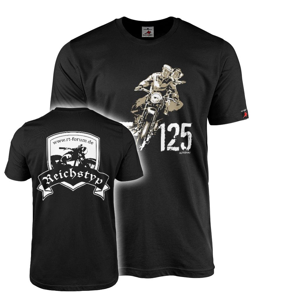 RT Forum 125 Motorrad Reichstyp Oldtimer Biker Internet Seite T-Shirt#22393