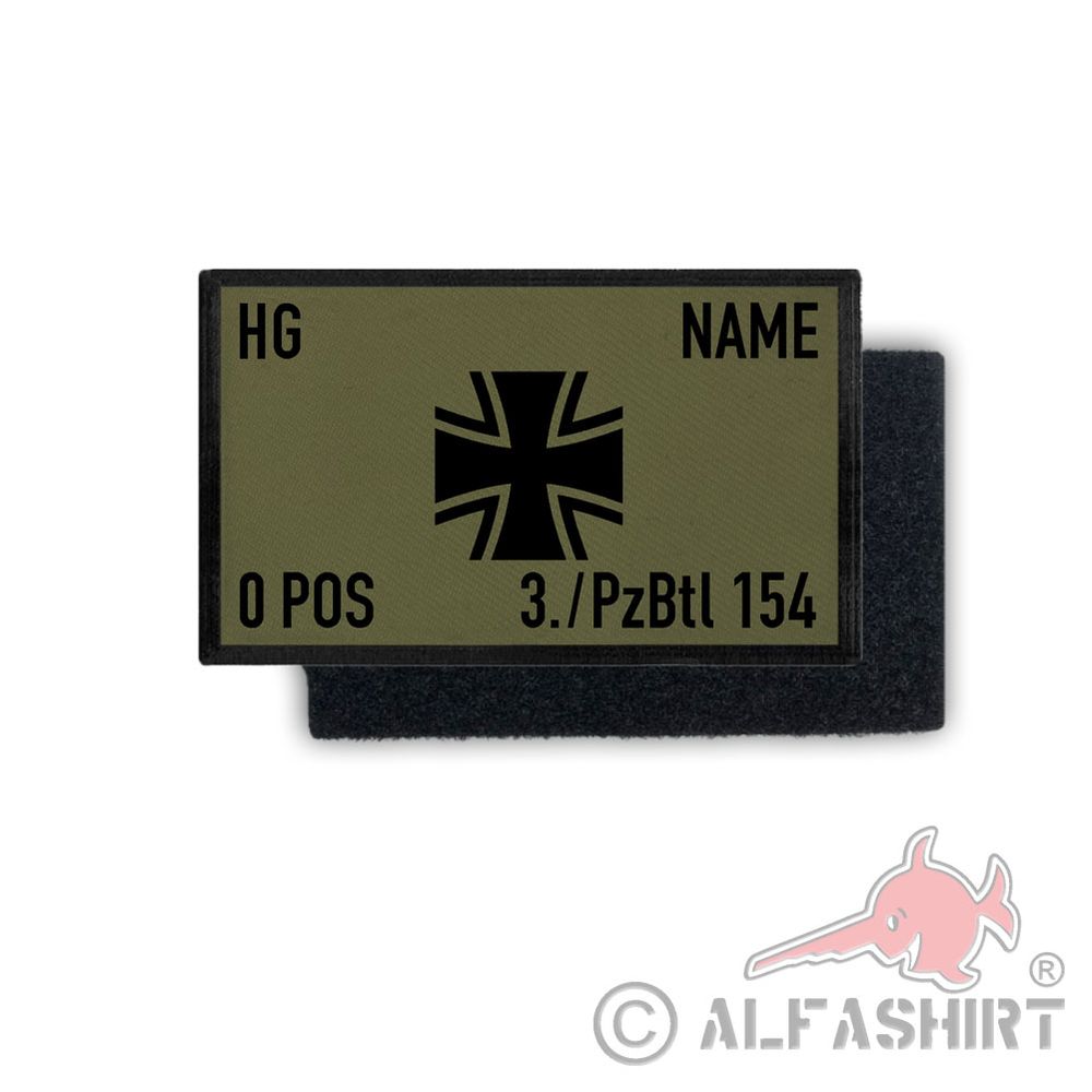 Rank Patch 9,8x6cm Bundeswehr Dienstgrad Name Einheit Blutgruppe #35397