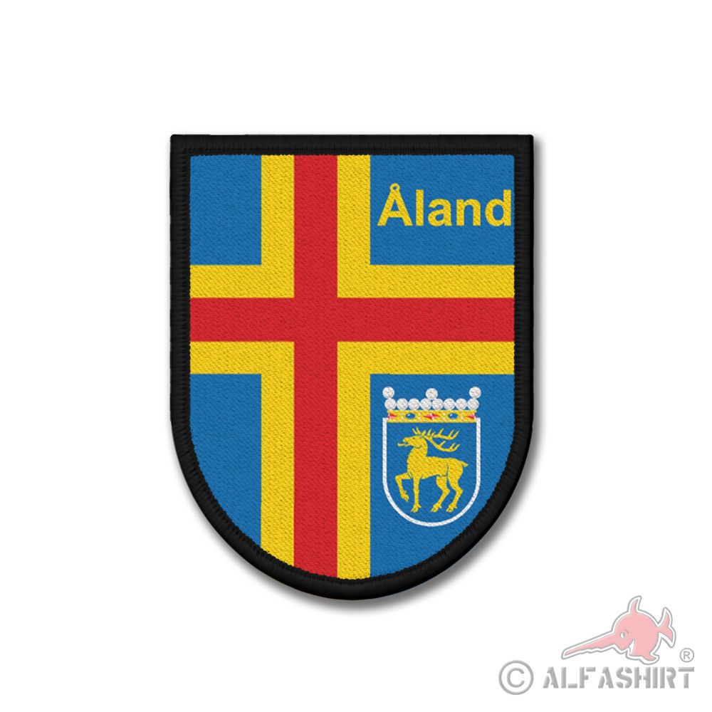 Patch Aland Finland Sweden Island Coat of Arms Badge Landskapet Mariehamn # 38237