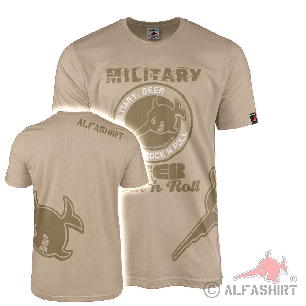 T-Shirt sand Alfashirt Merch Shop böser Schwertfisch Military Beer & Rock #42823