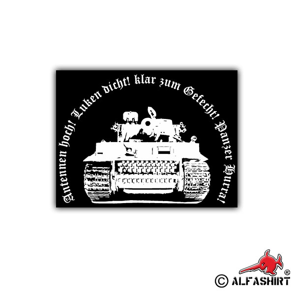 Sticker Tiger Tank Hurra Legend Panzerkampfwagen 7x5cm A1652