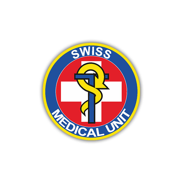 Aufkleber/Sticker Sanitäts Einheit Medical Unit Logo Schweizer Armee 7x7cm A1221