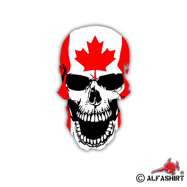 Aufkleber/Sticker Canada Skull Kanada Totenkopf Flagge 7x4cm A1667