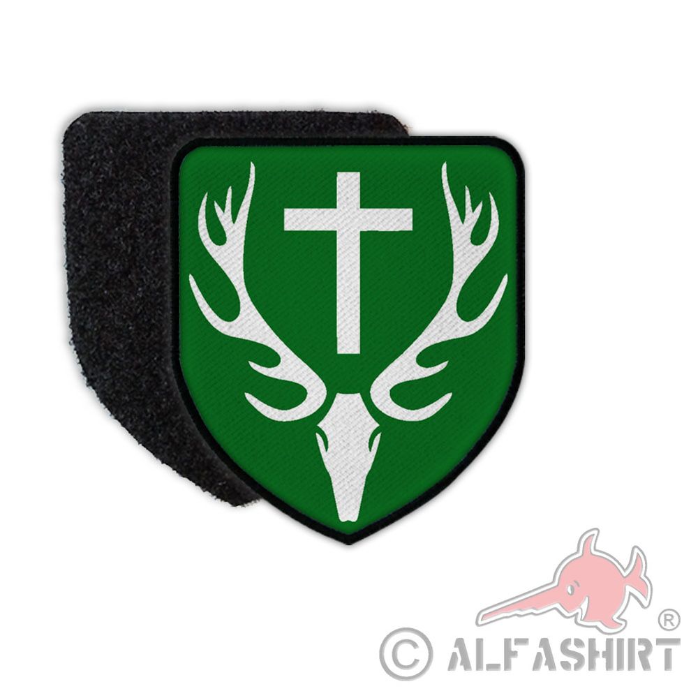Patch Jäger Schutzpatron Abzeichen Hubertus von Lüttich Hirsch #36559