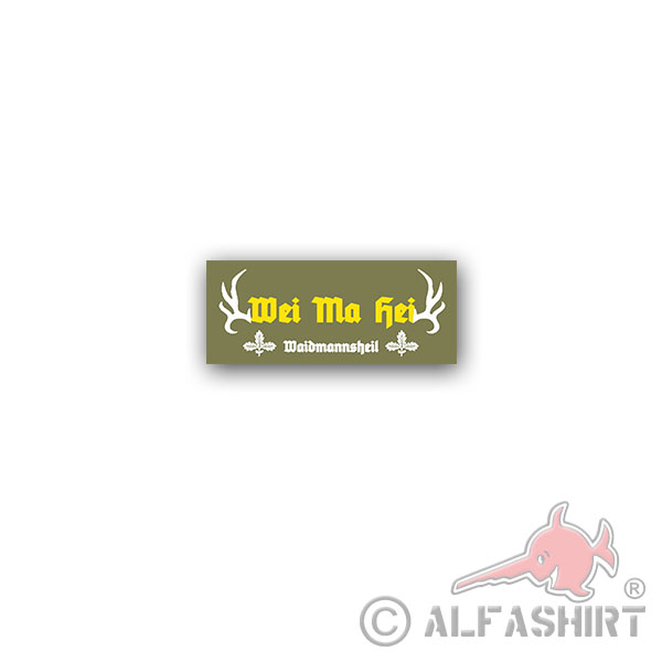 Aufkleber/Sticker Weidmannsheil WeiMaHei Jäger Jagdgruß Eber Jagd 3,5x8cm A3316