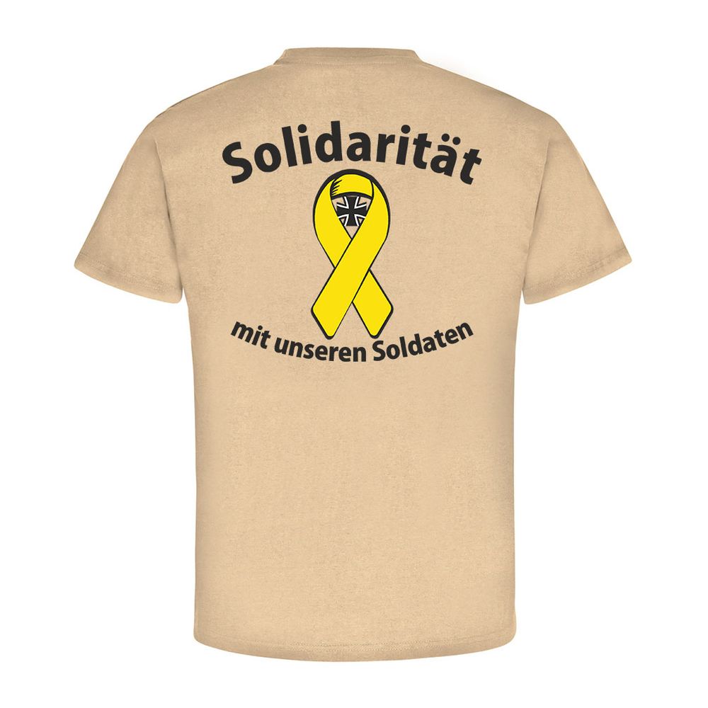 Gelbe Schleife mit Bundeswehrkreuz EK Bw Solidarität mit unseren - T Shirt #5443