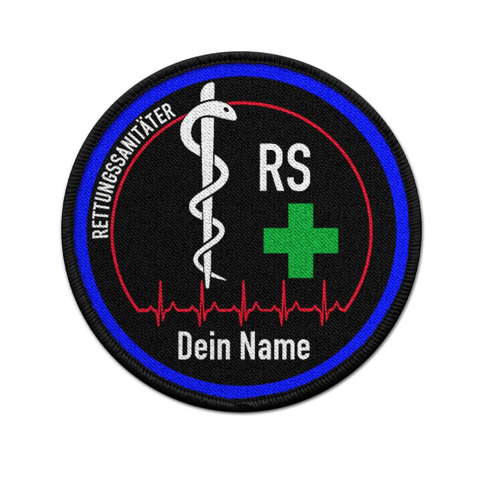 Patch RS Personalisiert Rettungssanitäter Abzeichen Medical Dein Name 75mm#39781