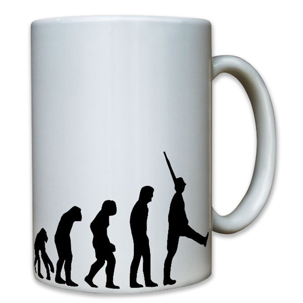 Evolution Soldat Evo Affe Mensch Steinzeit Humor Wh Parade Marsch- Tasse #7967