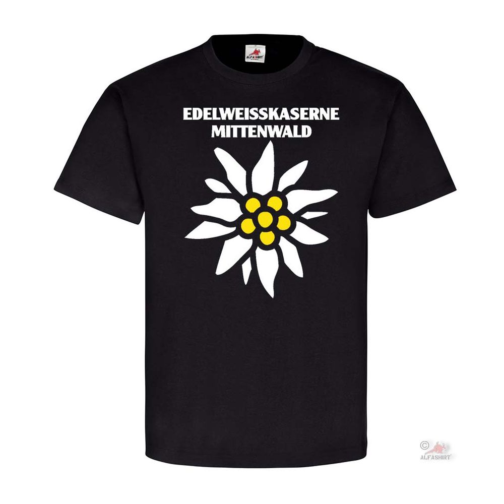 Edelweiss Barrack Mittenwald BW unit Gebirgsjäger troop coat of arms Tee Shirt # 25595