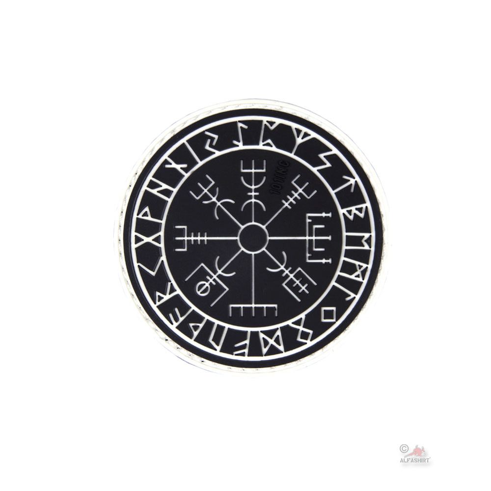 PATCH Vegvisir 3D Rubber Wikinger Kompass Runen 6cm #23273