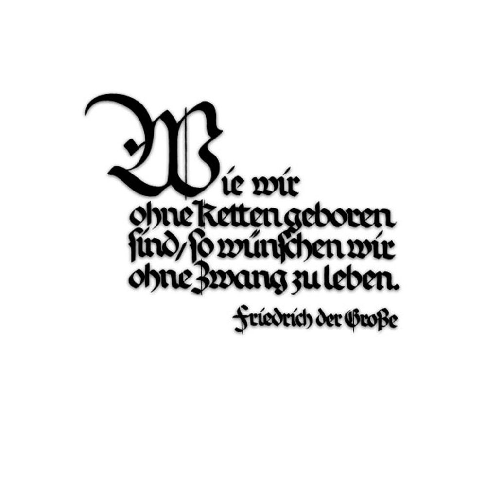 ohne Ketten geboren Friedrich der Große Geburt geboren Wandtattoo 45x85cm #23615