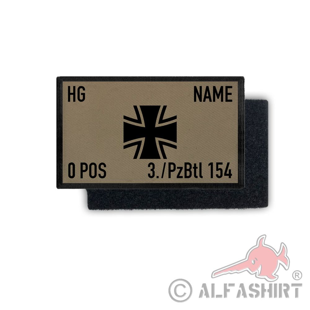 Rank Patch 9,8x6cm Bundeswehr Dienstgrad Name Einheit Blutgruppe #35397