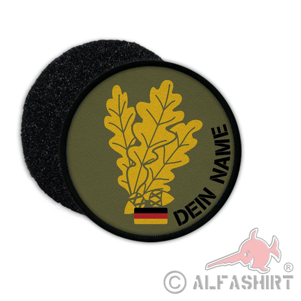 Patch Jäger dein Name Eichenlaub Bundeswehr Eichenblätter Förster #23268