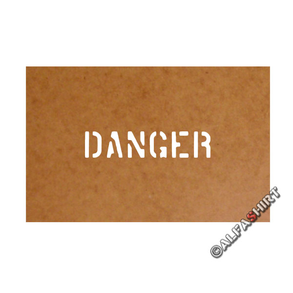 Danger stencil Bundeswehr oil carton painting template 2,5x12cm # 15140