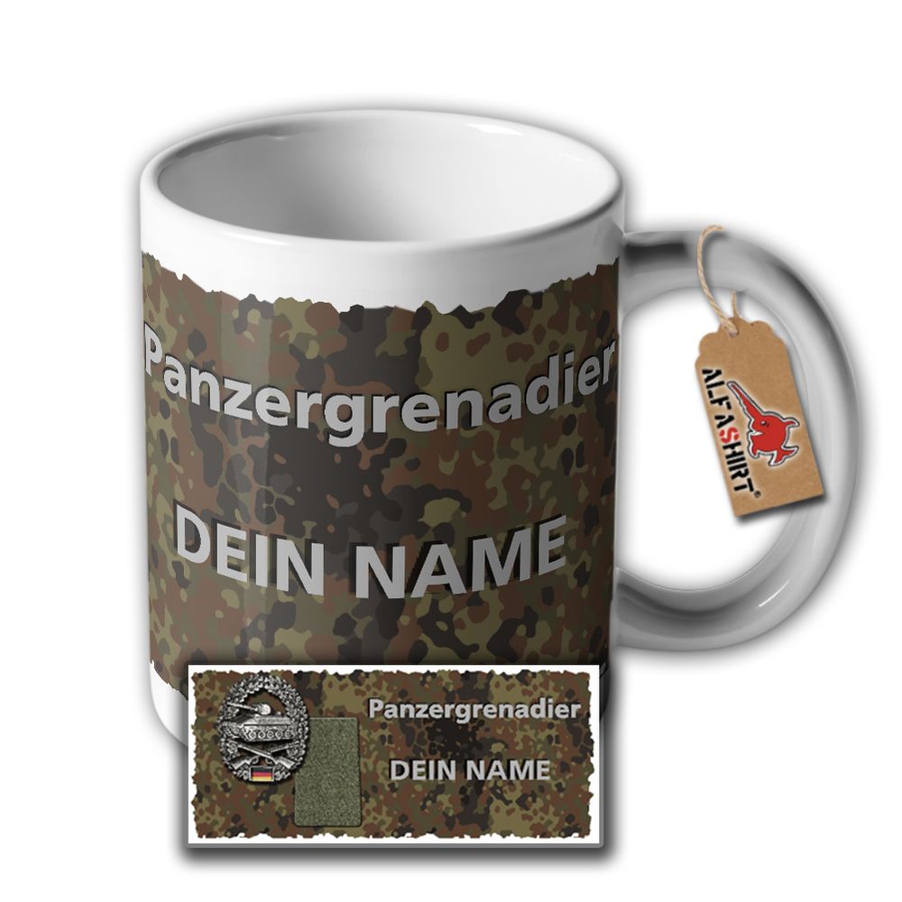 Tasse Panzergrenadier Dein Name Personalisiert Bundeswehr Heer PzGrenBtl #33464