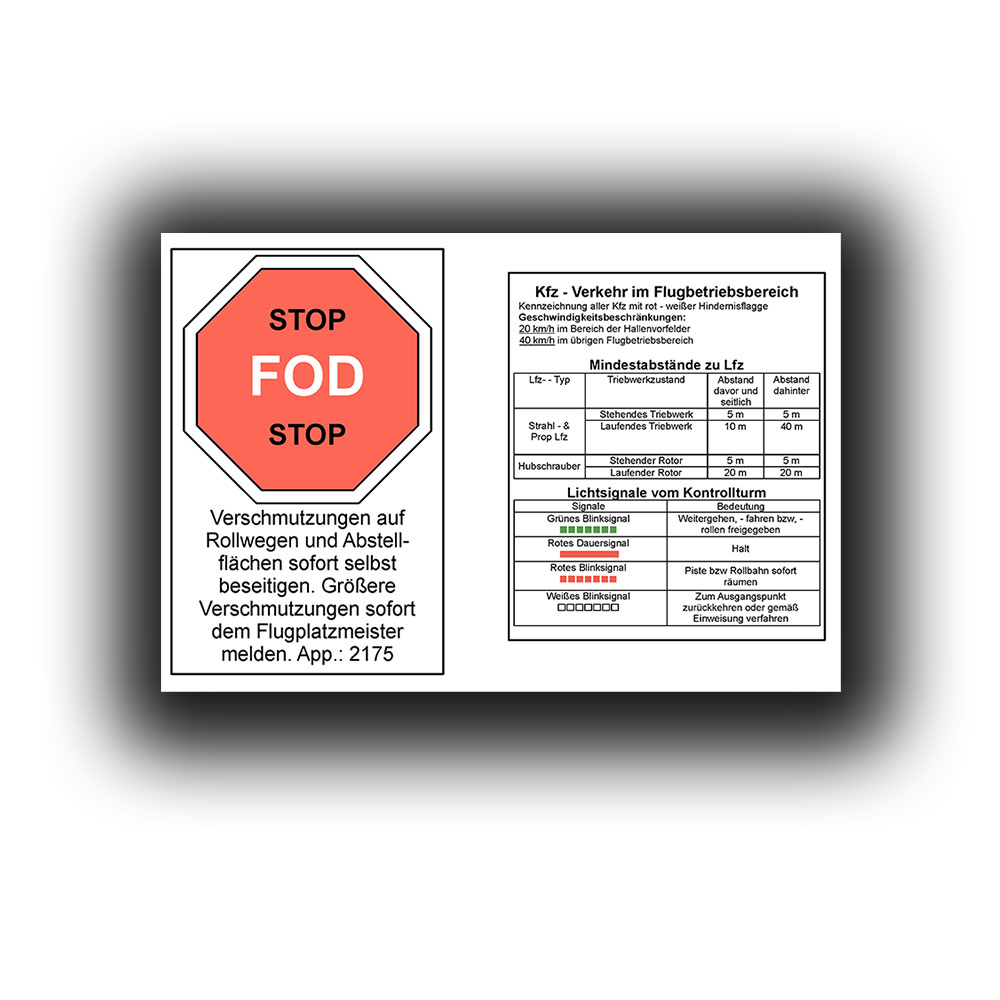 Sticker 10x14.8cm vehicle traffic in flight operations air base distance #A6839