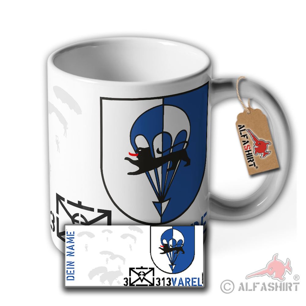Tasse 3 Kp FschJgBtl 313 Varel Fallschimspringer Personalisiert Dein Name #36716