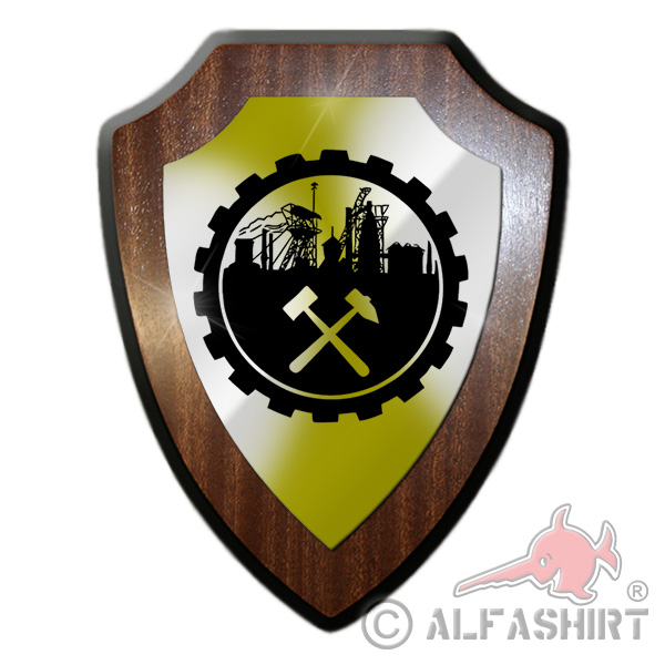 Wappenschild / Wandschild - Bergbau Symbol Oberschlesien Bergmannswerkzeug Preußen Schlägel und Eisen Bergmann Abzeichen #18850