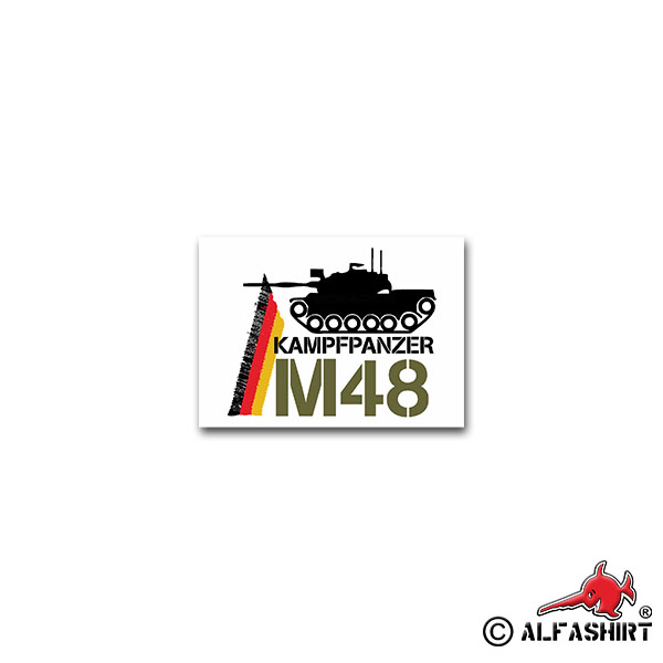 Sticker M48 tank US Army America main battle tank Patton 10x7cm # A2366