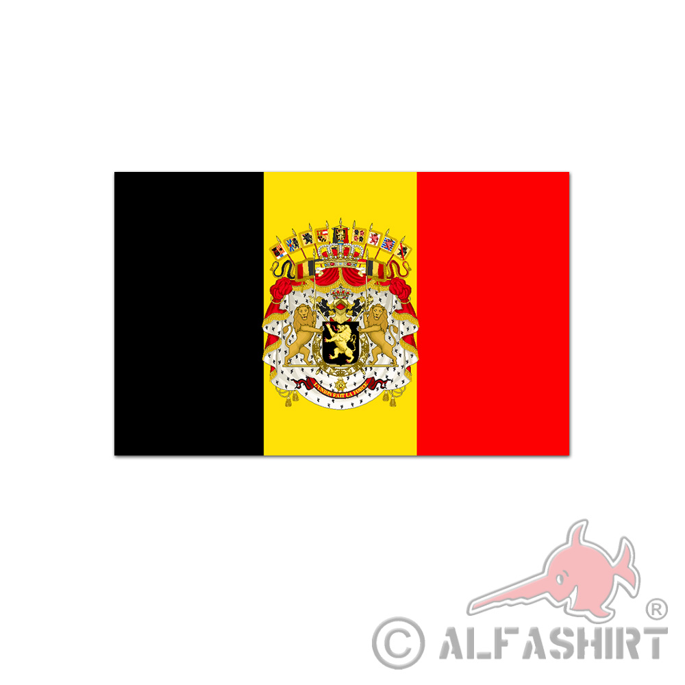 Flag Of Belgium Officially The Kingdom Of Belgium Aufkleber 12x8cm #A6030