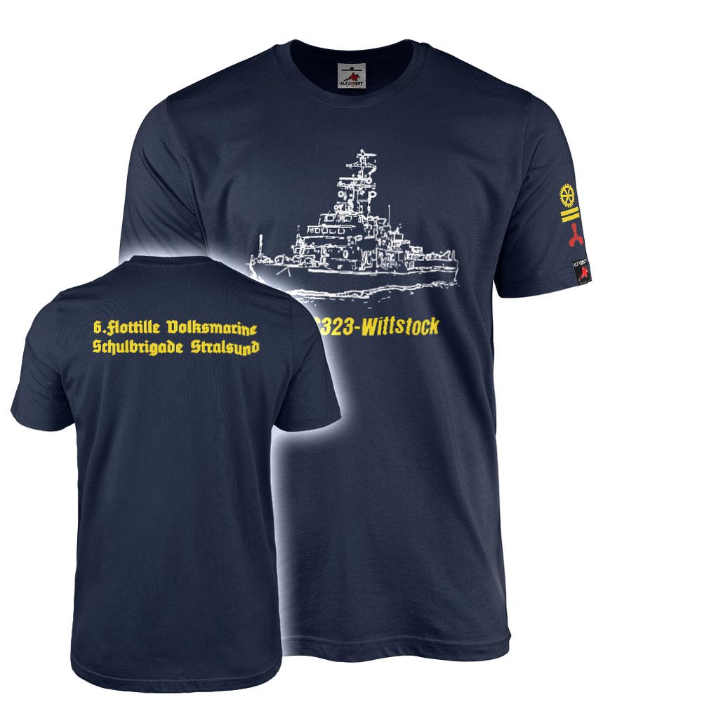 T-Shirt Volksmarine VM DDR 6 Flottille MSR S323 Wittstock Schulbrigarde #44878