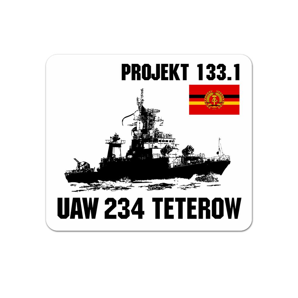 Sticker project 133 1 GDR VM Volksmarine UAW 234 Teterow ship 7x6cm #A6373