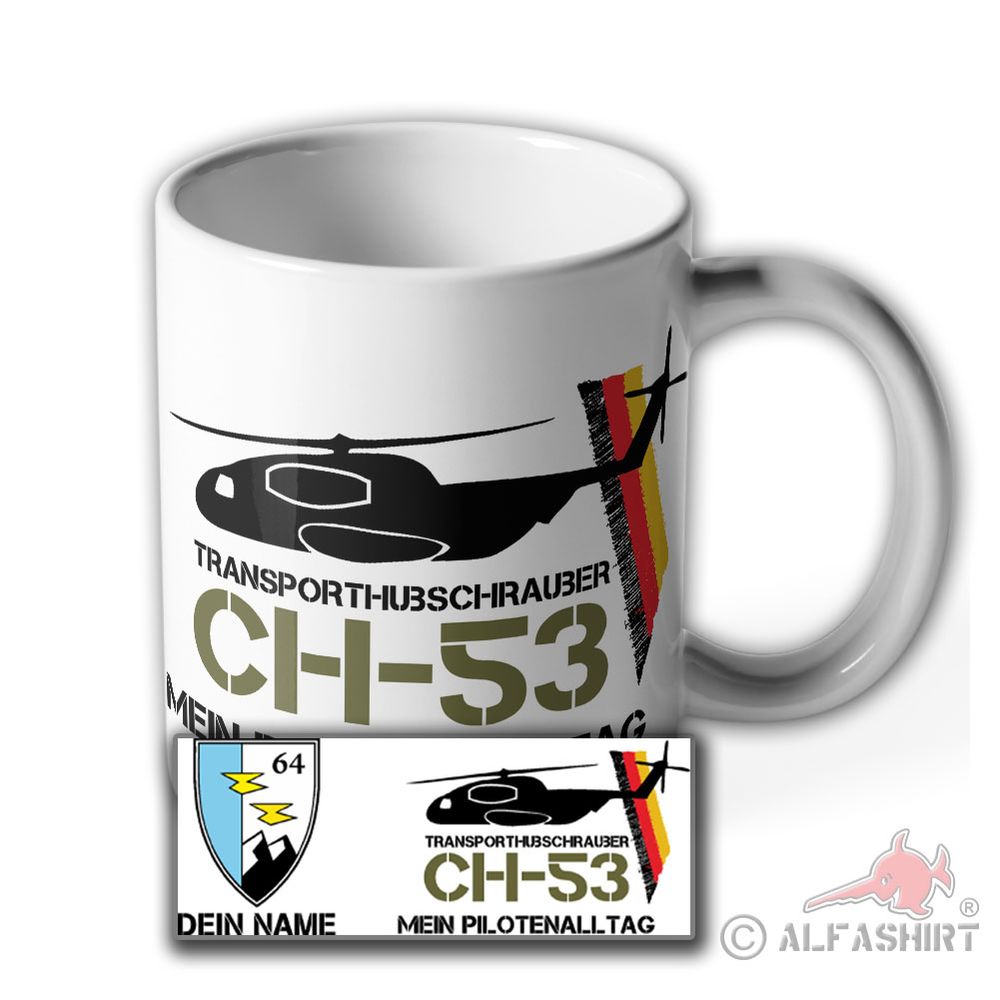 Tasse personalisiert Transporthubschrauber CH-53 Pilotenalltag HSG64 #42728