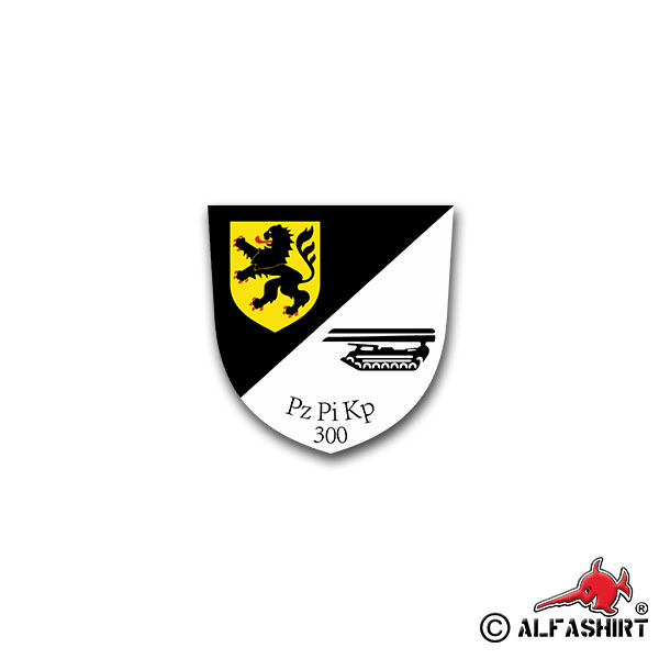 Aufkleber/Sticker PzPiKp 300 Panzerpionierkompanie BW Külsheim 7x7cm A1622