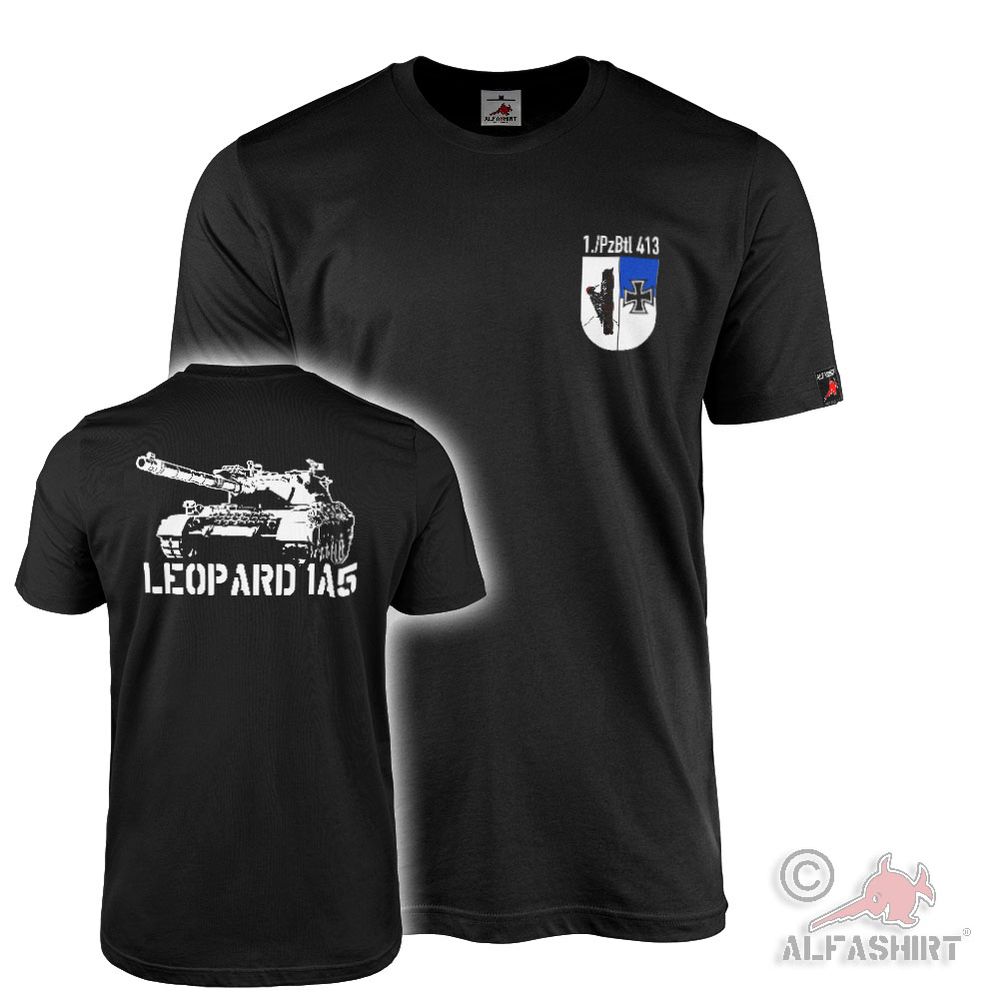 T-Shirt 1 Company PzBtl 413 Coat of Arms Leopard 1A5 Torgelow Staff Company #44957