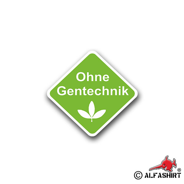 Aufkleber/Sticker Ohne Gentechnik Lebensmittel Kennzeichnung genfrei 6x7cm A818