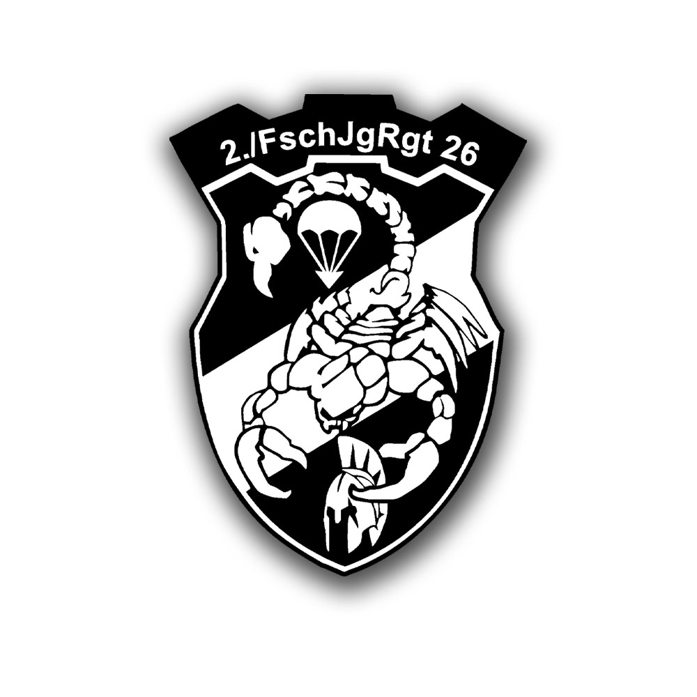 Aufkleber 9x6,6cm 2. Kompanie FschJgRgt Fallschirmjägerregiment 26 LLBrig #A6943