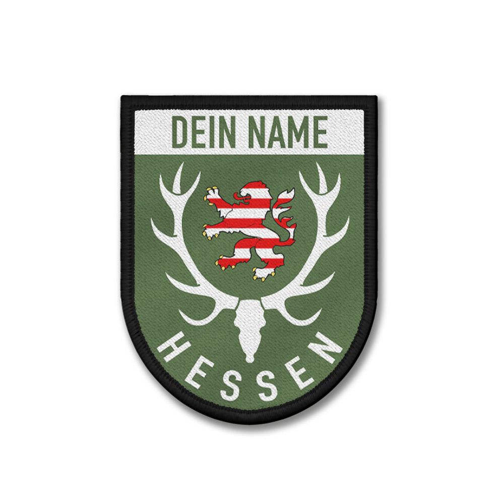 Hessen Löwe Wappen Bundesland Jagd Militär Grün 9x7cm Patch #44795