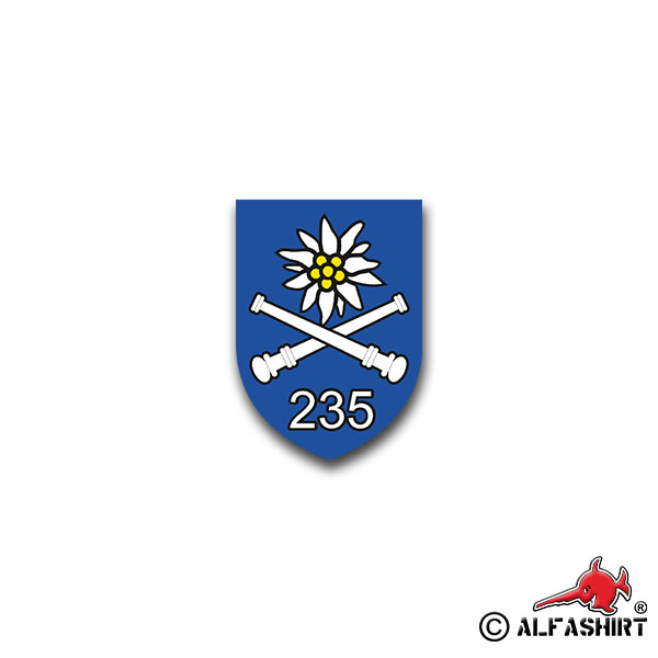 Sticker GebArtBtl 235 Mountain Artillery Battalion BW 7x5cm A1329