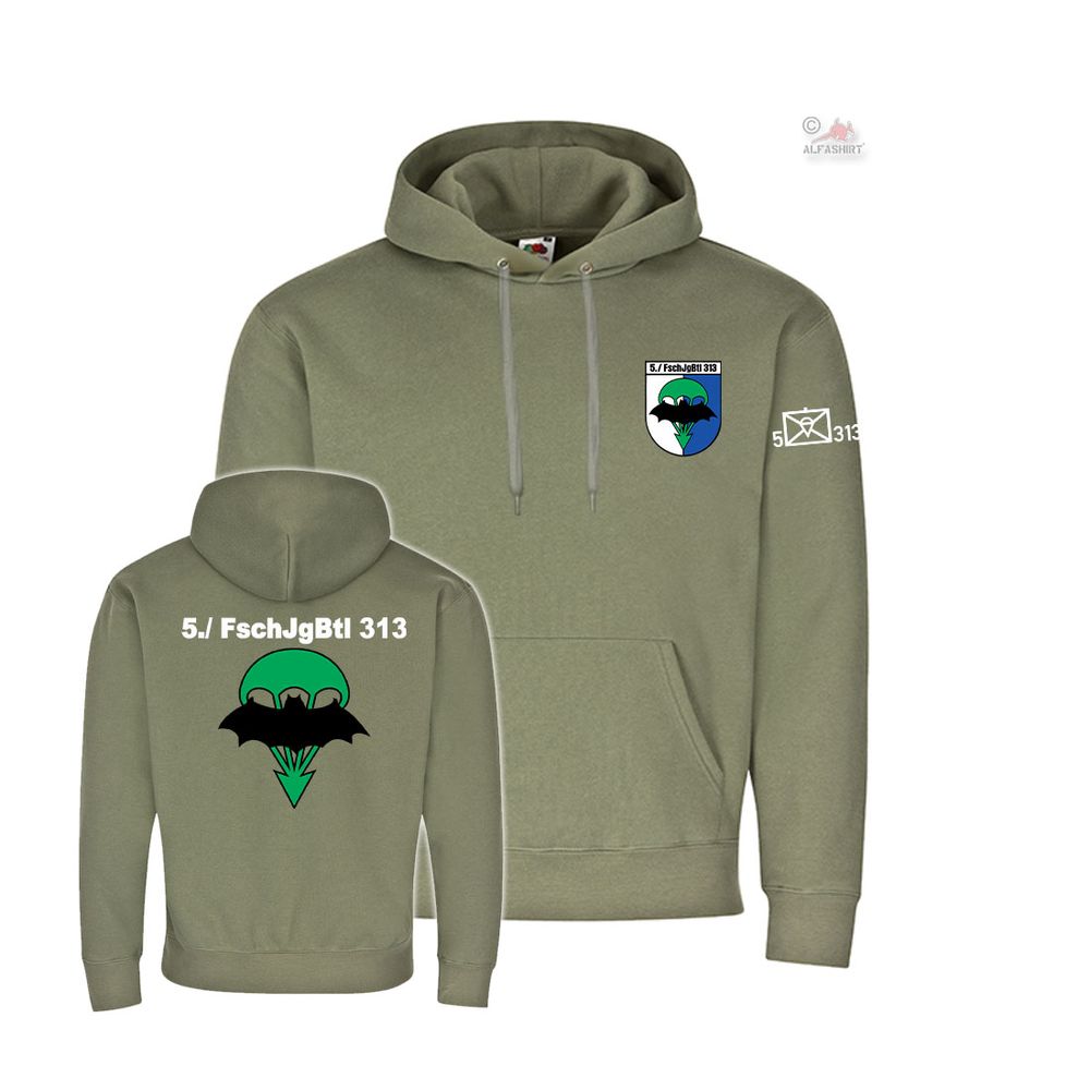 Hoodie 5 FschJgBtl 313 Paratrooper Company Tactical Sign # 36541