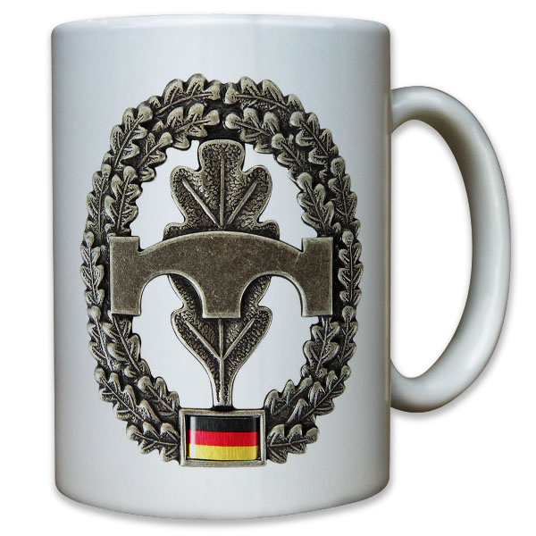Pionier Abzeichen Bundeswehr Barett Wappen Eichenlaub Bataillon - Tasse #9548