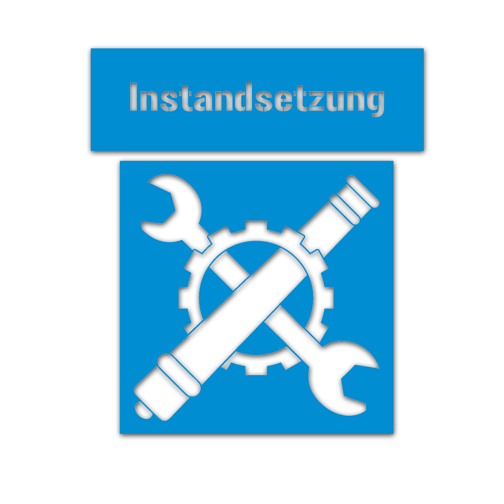 Instandsetzung Lackierschablonen Aufkleber Stencil Schablone Inst 45x42cm A5305