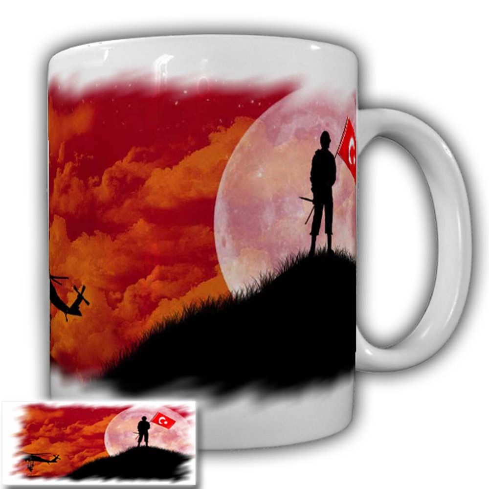 Türk Militäry Einsatz Tasse Mond Stern helikopter Türkei MAK Armee Army #24581