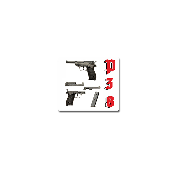 Sticker P38 Ordonnance pistol recoil pistol 8x7 cm # A4206